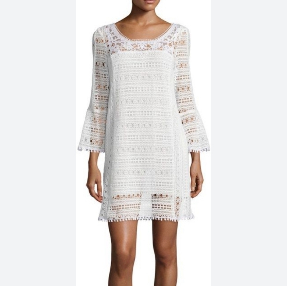 NWOT Nanette Lepore White Crocheted Eyelet Lace Dress Size 4